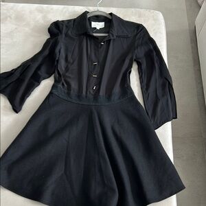 Madison Marcus Black A-Line Dress with Notched Collar